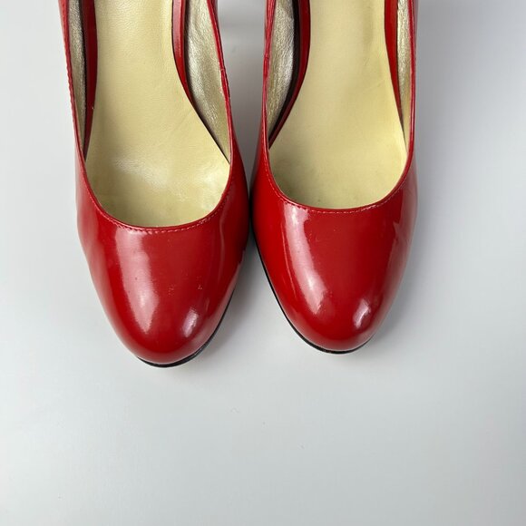 Tommy Hilfiger Red Almond Toe Patent Leather Stiletto Pumps Women's Size 8.5 - Picture 8 of 16